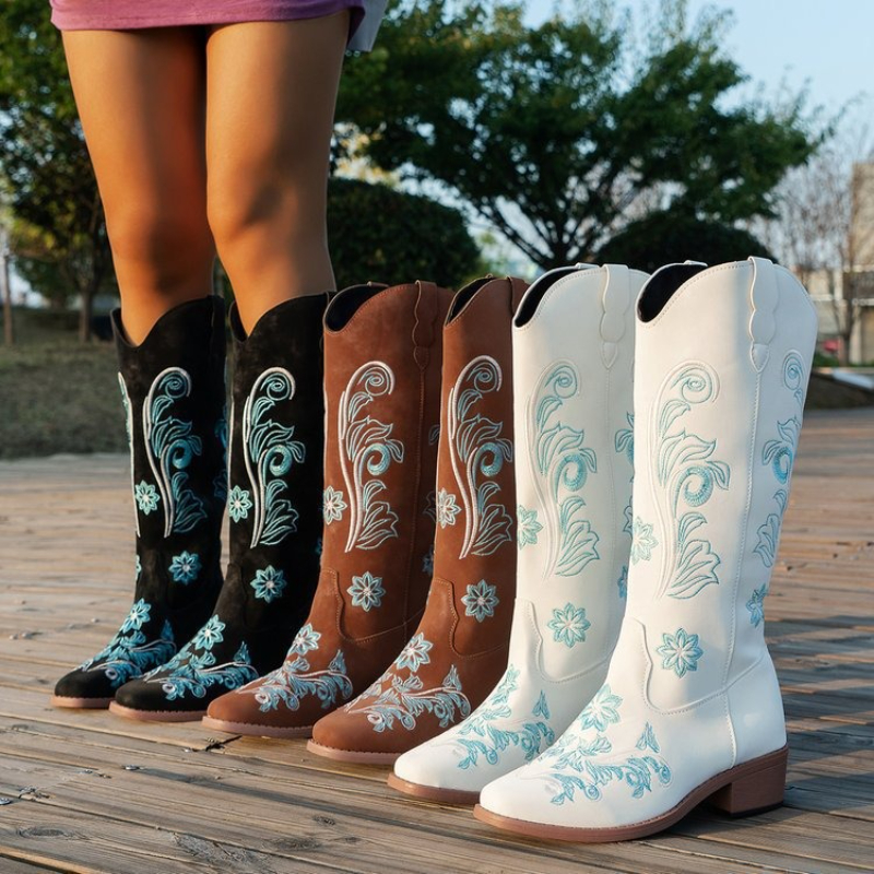 Embroidery Design - Retro Women Boot Fashion Women Knight