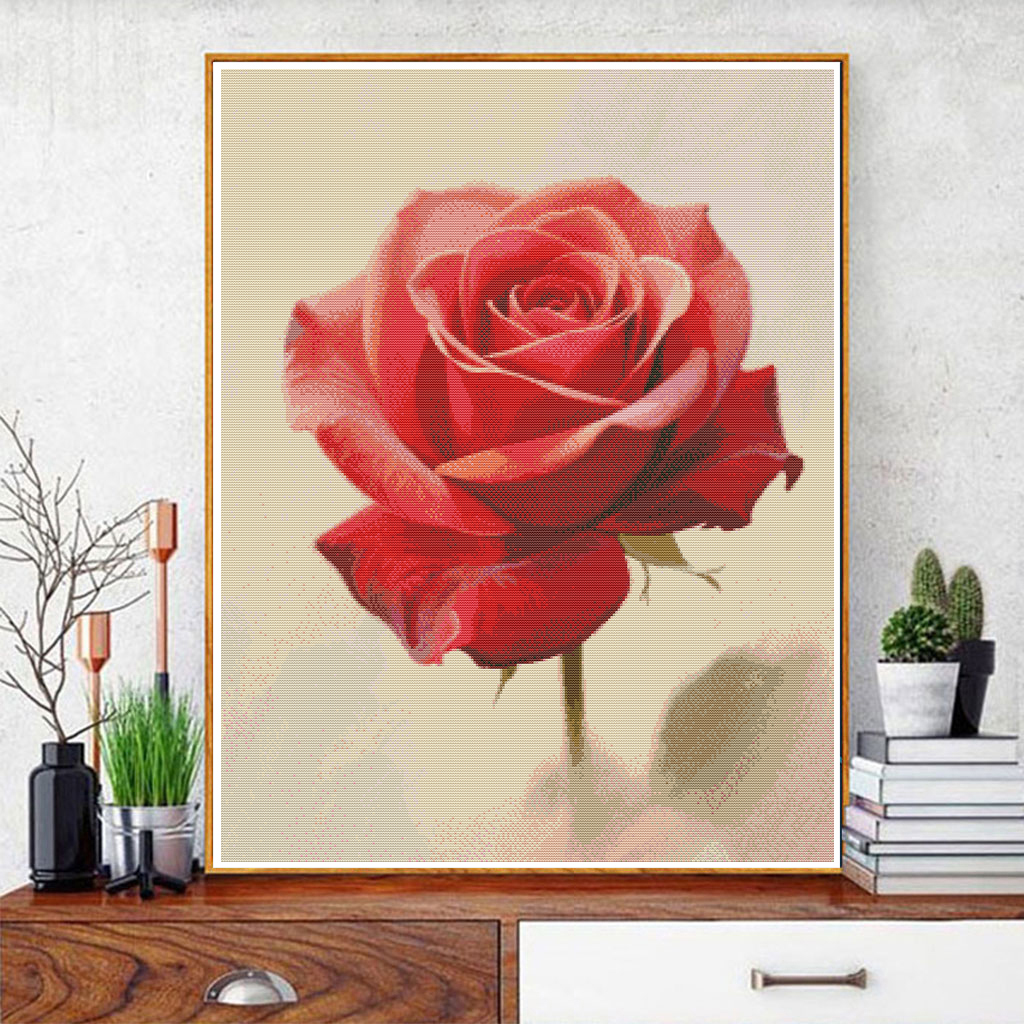 Embroidery Roses - A Cross-Stitch Pattern of a Blooming
