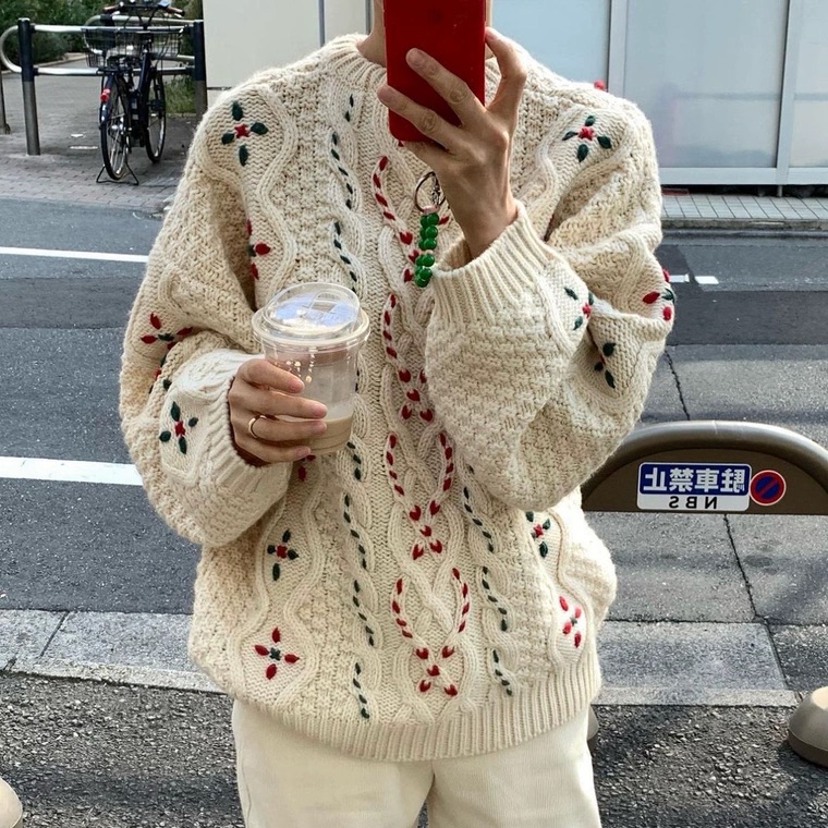Embroidery Unique Design - Korean Style round Neck Long Sleeve