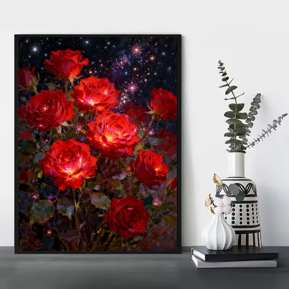 Embroidery Roses - Frameless,2026 Diamond Painting Rose Flower Embroidery