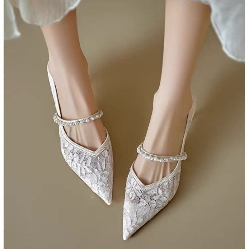 Embroidery Dress - Sexy Lace Embroidery High Heels Women