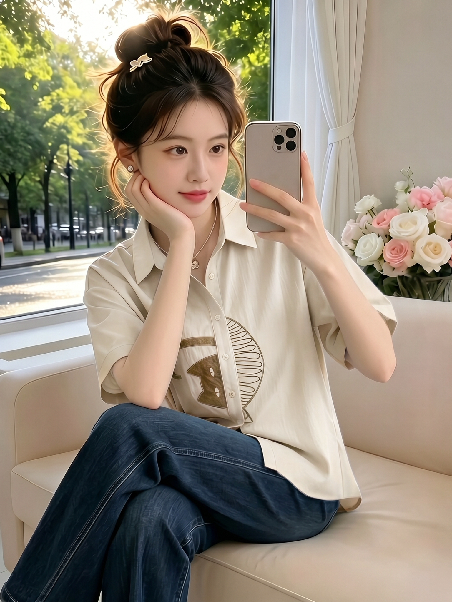 Embroidery Unique Design - Unique Stylish Casual Shirt Versatile Breathable