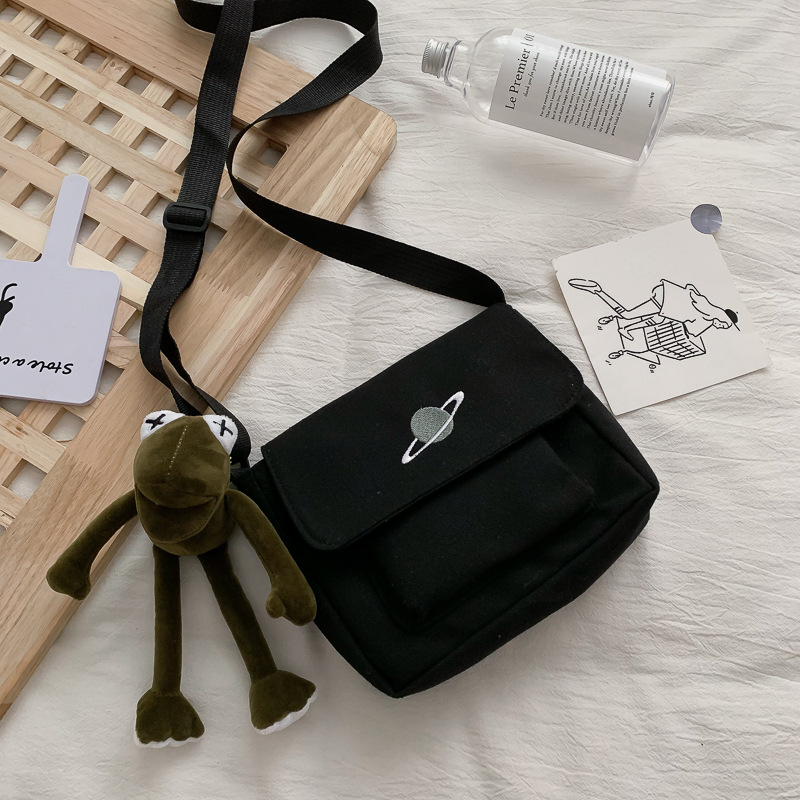 Embroidery Pattern - Casual Collage Student Messenger Bag Women