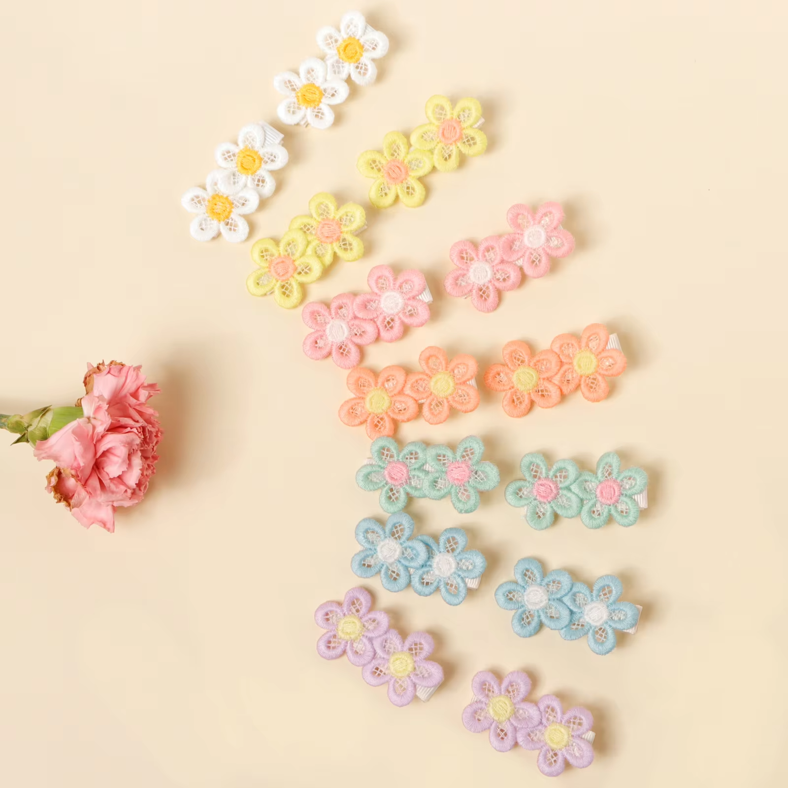 Embroidery Daisy - 14pcs Embroidery Little Daisy Ponytail Decor