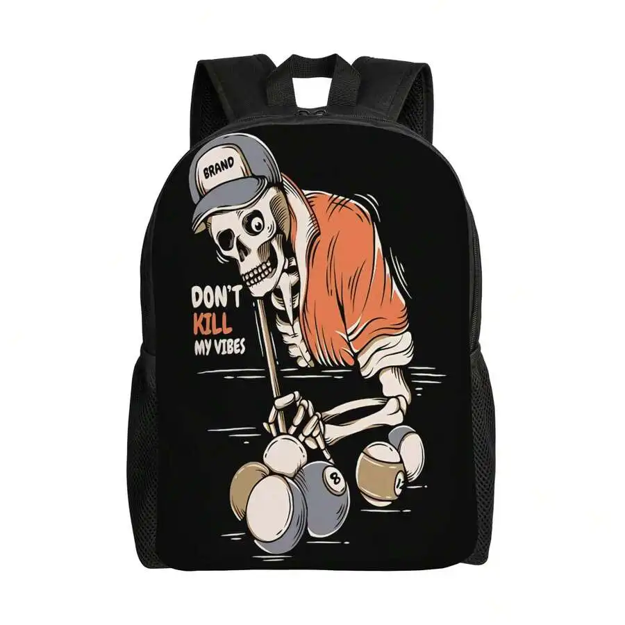 Embroidery Design - Stylish Casual Backpack With Skull Billiards