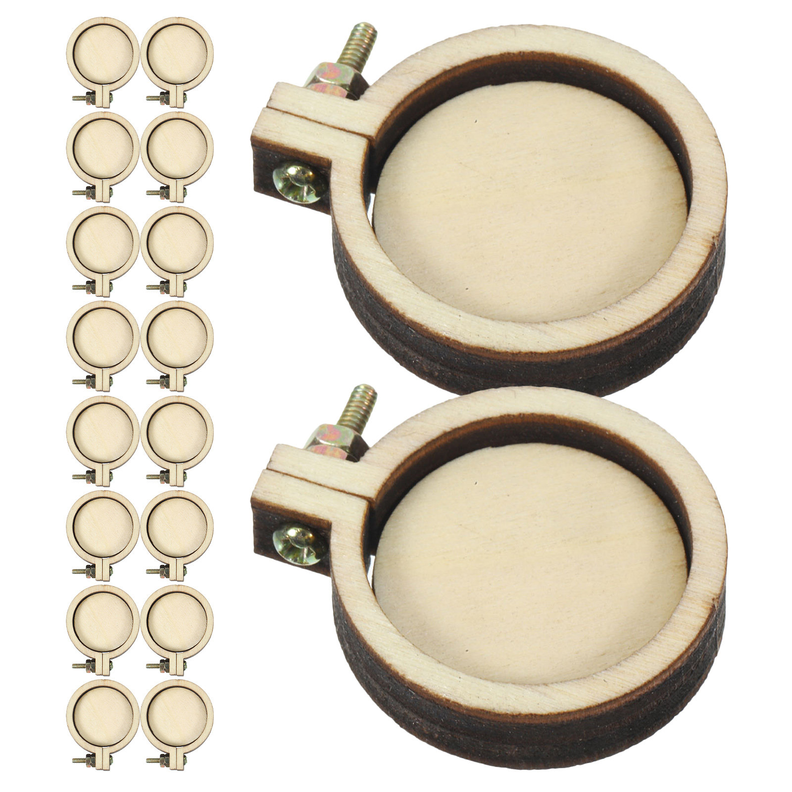 Embroidery Diy - 18Pcs Mini Wood Embroidery Hoop Pendant