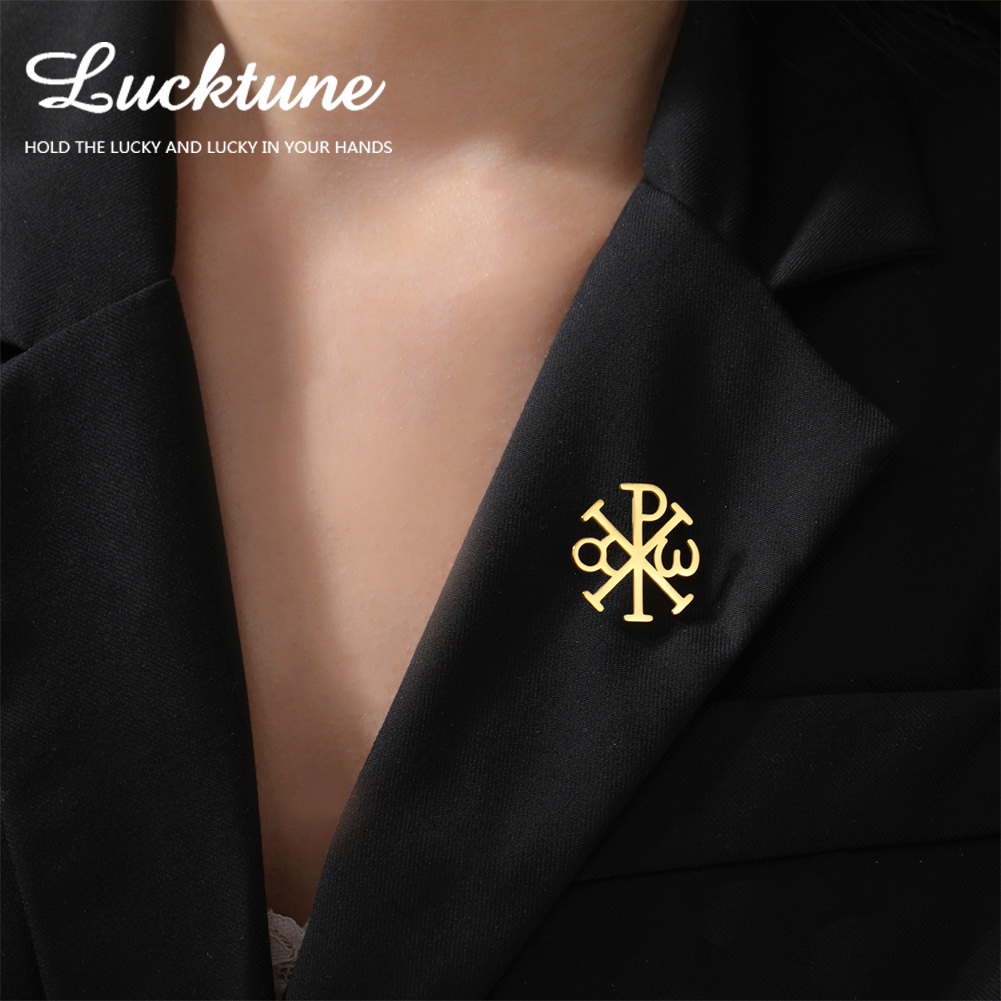 Embroidery Alpha - Lucktune Chi-Rho Alpha Omega Brooches Christian