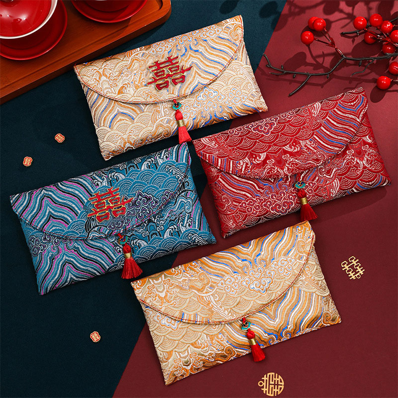 2 Pcs Brocade Embroidery Fabri - Embroidery Red のレビューと価格