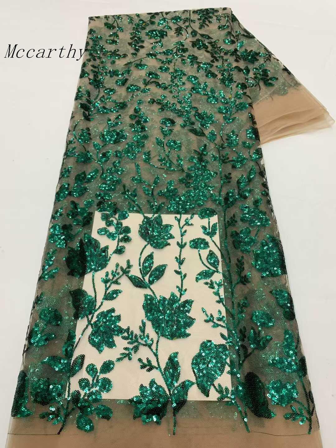 African Lace Fabric With Sequi - Embroidery Net Fabric のレビューと価格