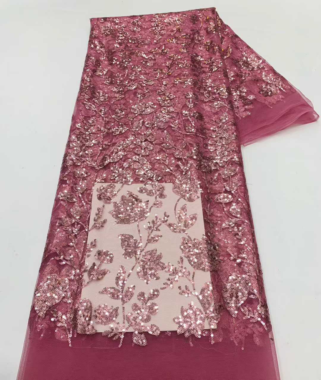 African Lace Fabric With Sequi - Embroidery Net Fabric のレビューと価格
