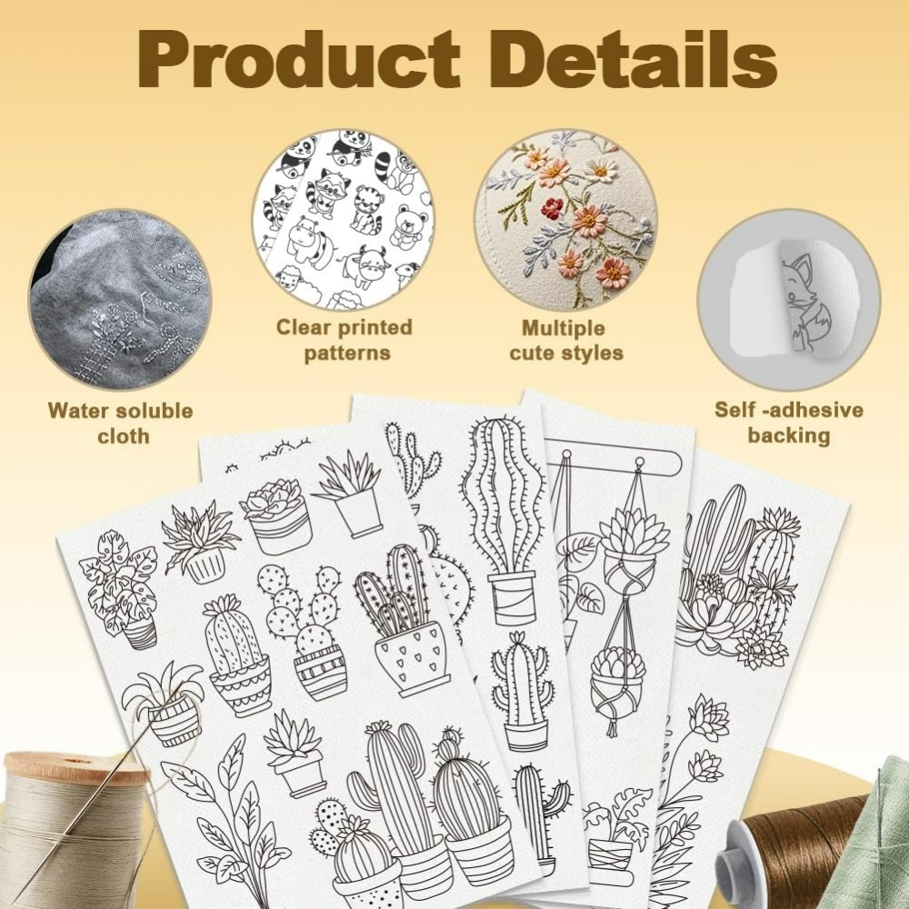30Pcs Bonsai Cactus Embroidery - Embroidery Pattern のレビューと価格