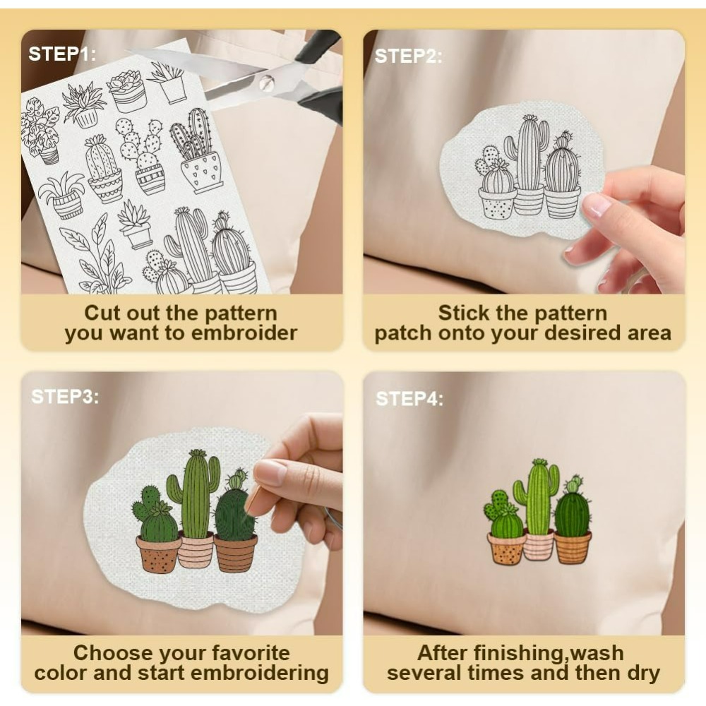 30Pcs Bonsai Cactus Embroidery - Embroidery Pattern のレビューと価格