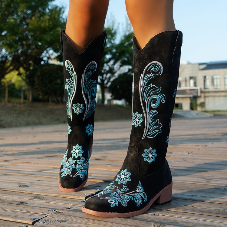 Retro Women Boot Fashion Women - Embroidery Design のレビューと価格