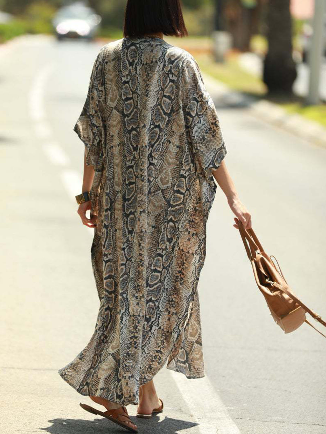 Bohemian Print Beach Cover-Up  - Embroidery Kaftan のレビューと価格