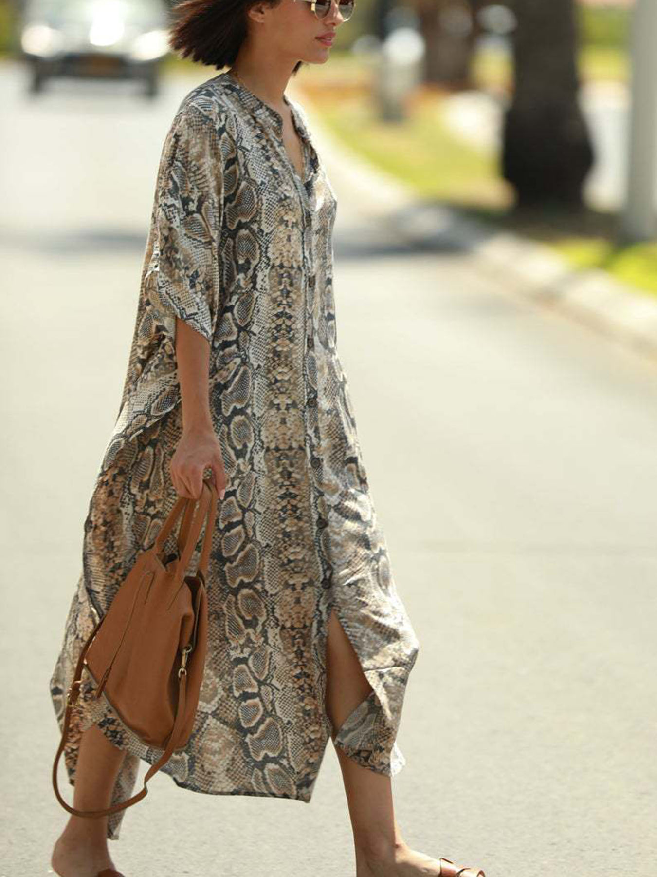 Bohemian Print Beach Cover-Up  - Embroidery Kaftan のレビューと価格