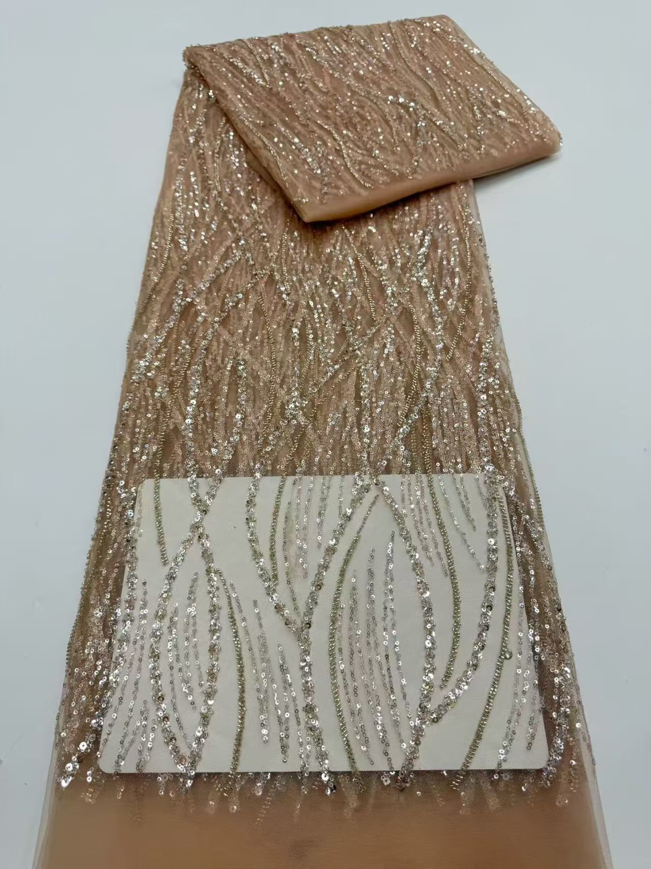 Luxurious African Beaded Net M - Embroidery Net Fabric のレビューと価格