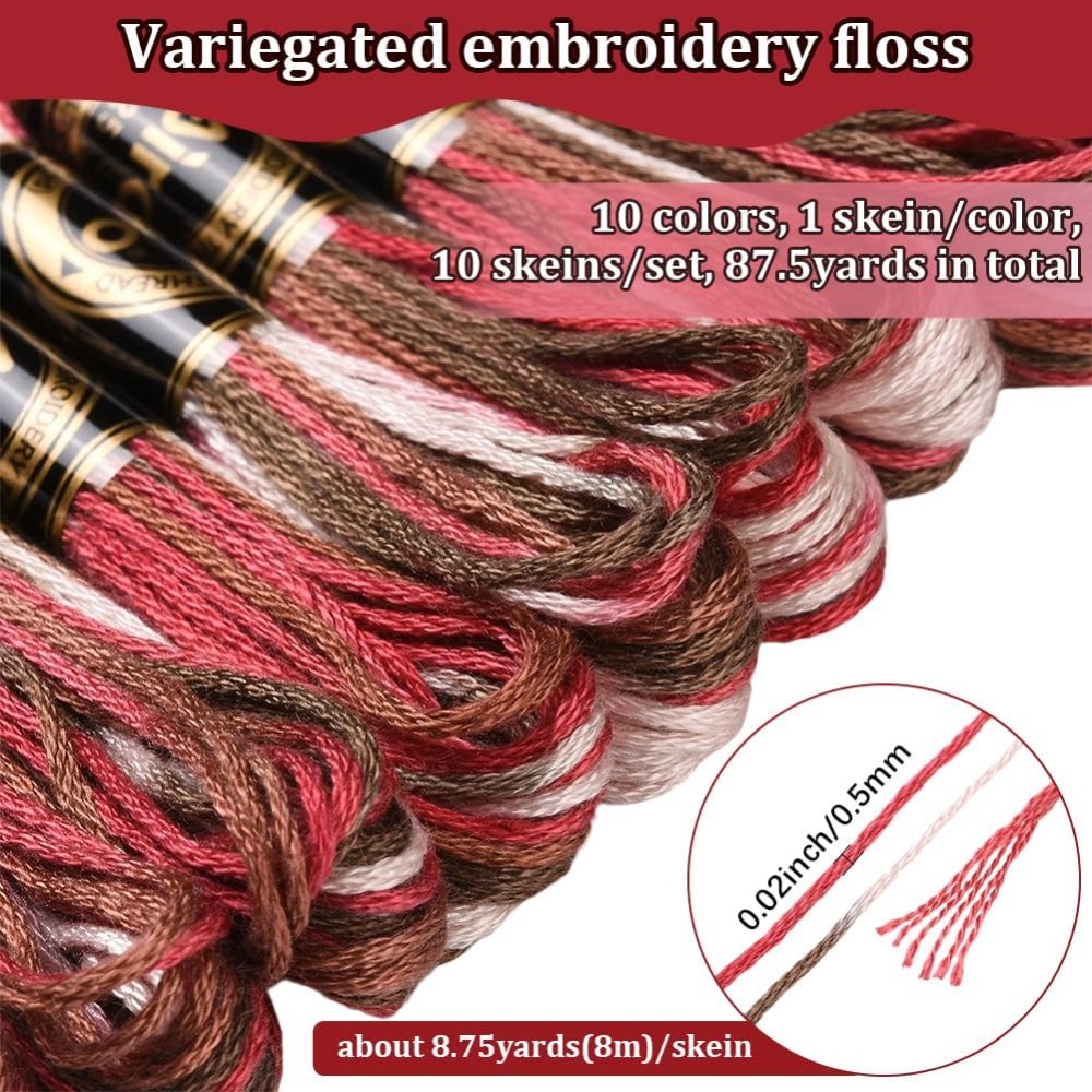 10 Skeins 6 Strands Red Embroi - Embroidery Red のレビューと価格