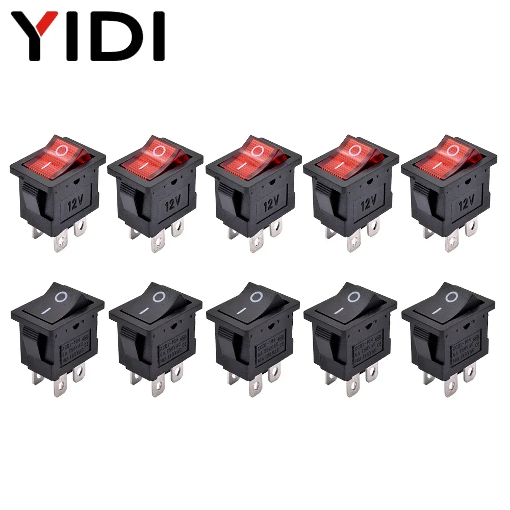 5/10pcs KCD1-104 Power Rocker  - Embroidery Red のレビューと価格