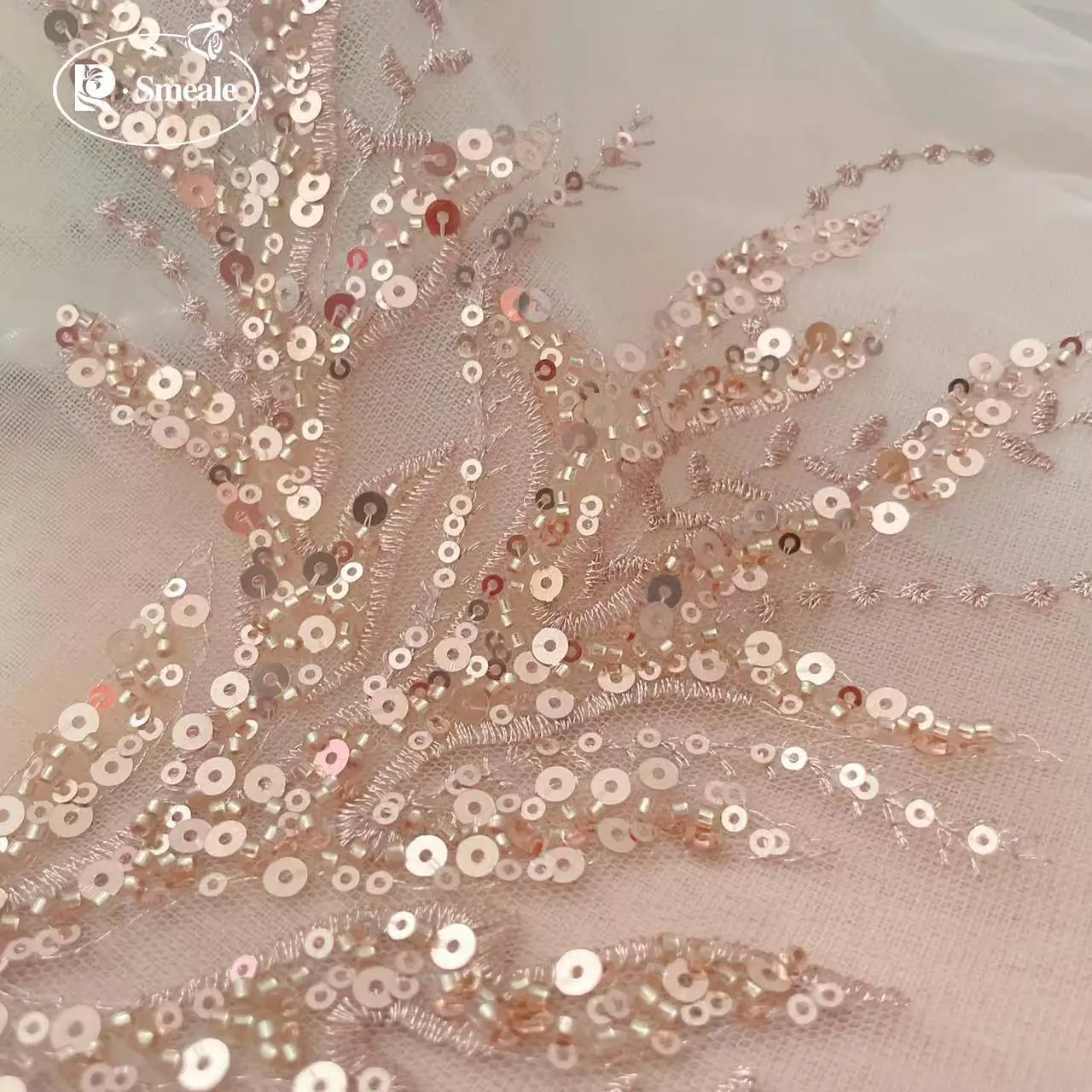 5Pair-2Pair.Rose Gold Sequin T - Embroidery Roses のレビューと価格
