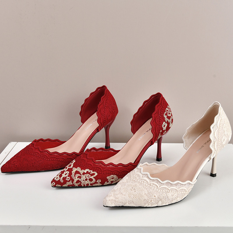 Luxury Red White Lace Embroide - Embroidery Red のレビューと価格