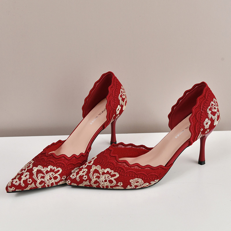 Luxury Red White Lace Embroide - Embroidery Red のレビューと価格