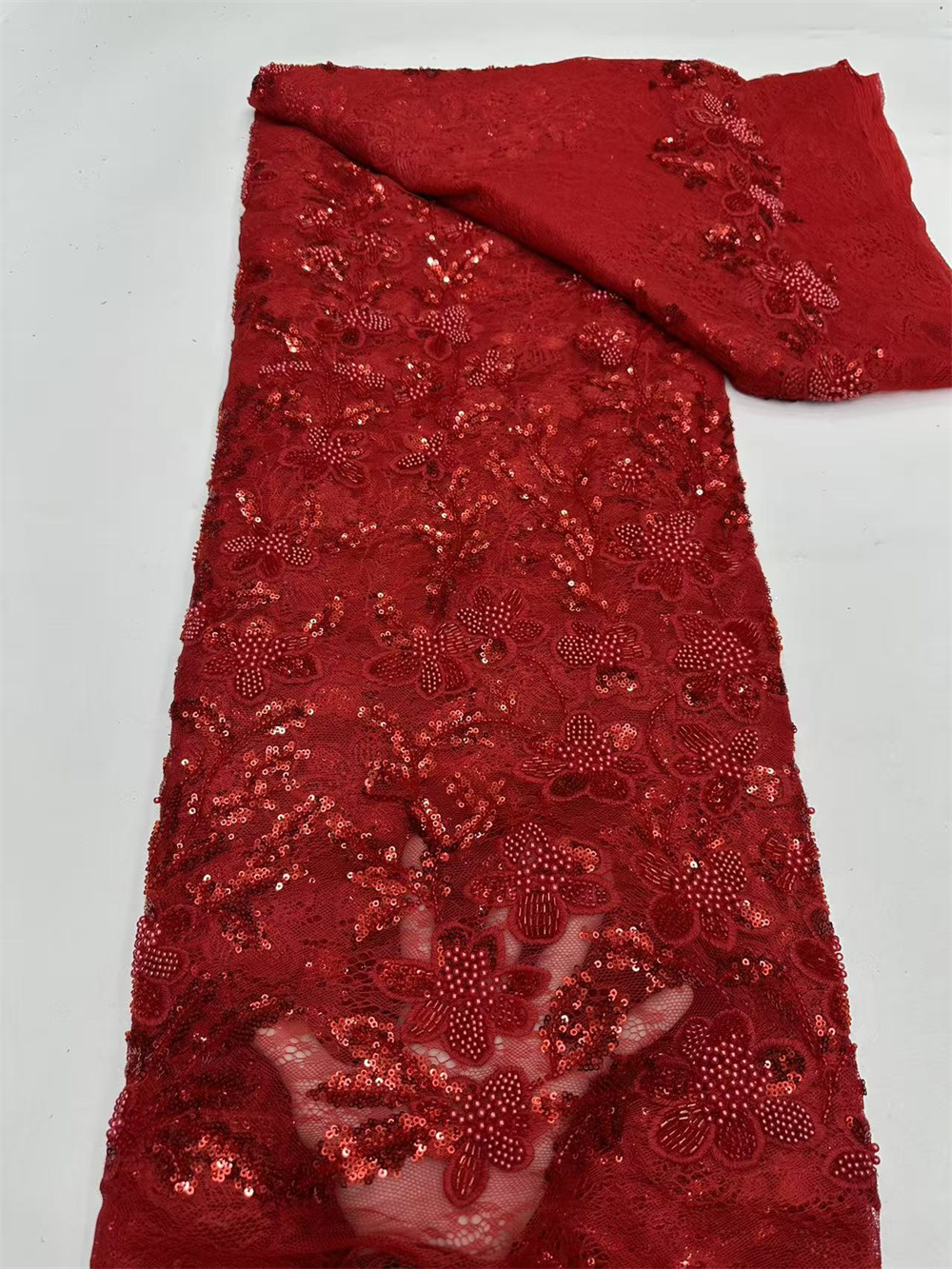 Luxury African Sequence Lace F - Embroidery Net Fabric のレビューと価格