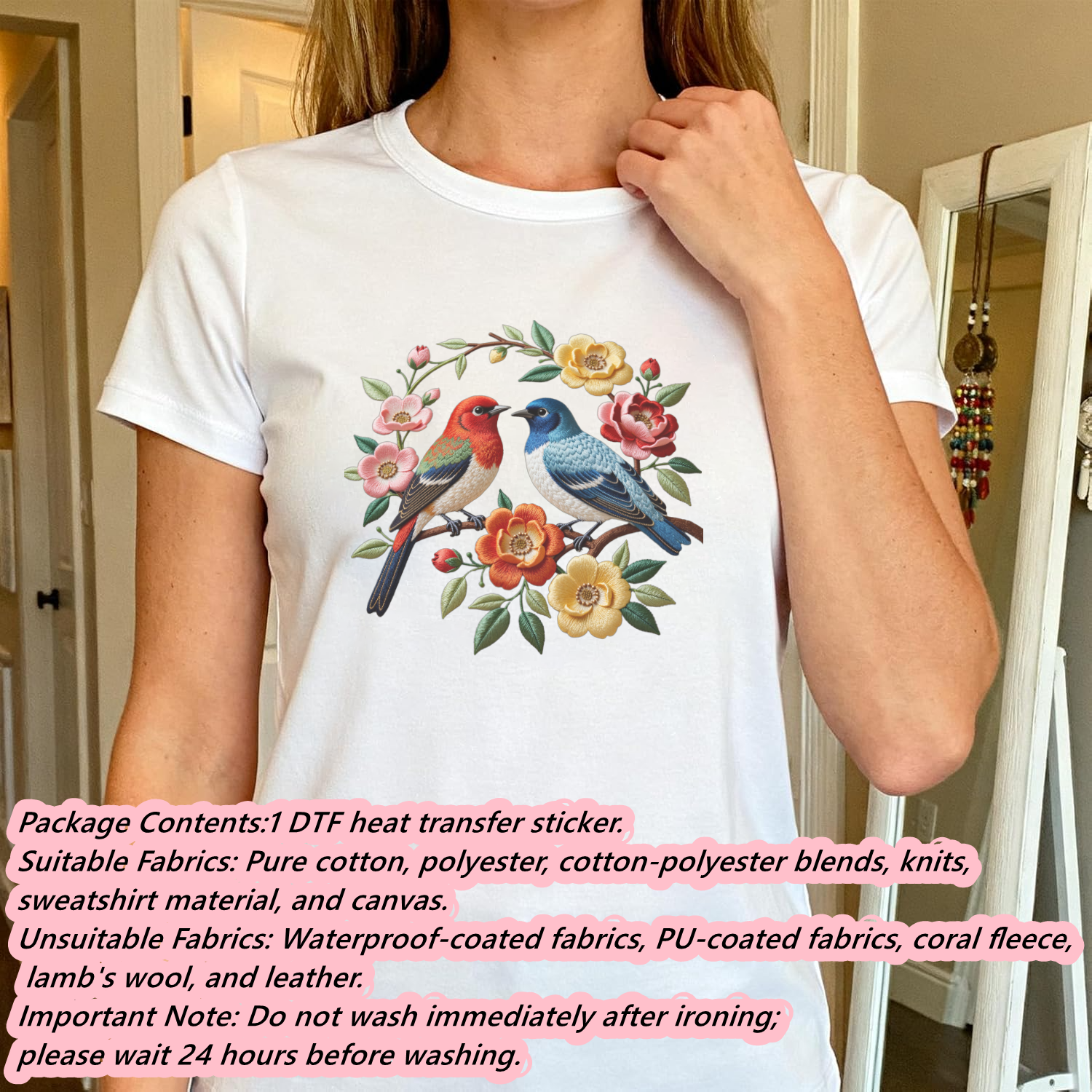 1 Piece of Bird Pattern Clothi - Embroidery Diy のレビューと価格