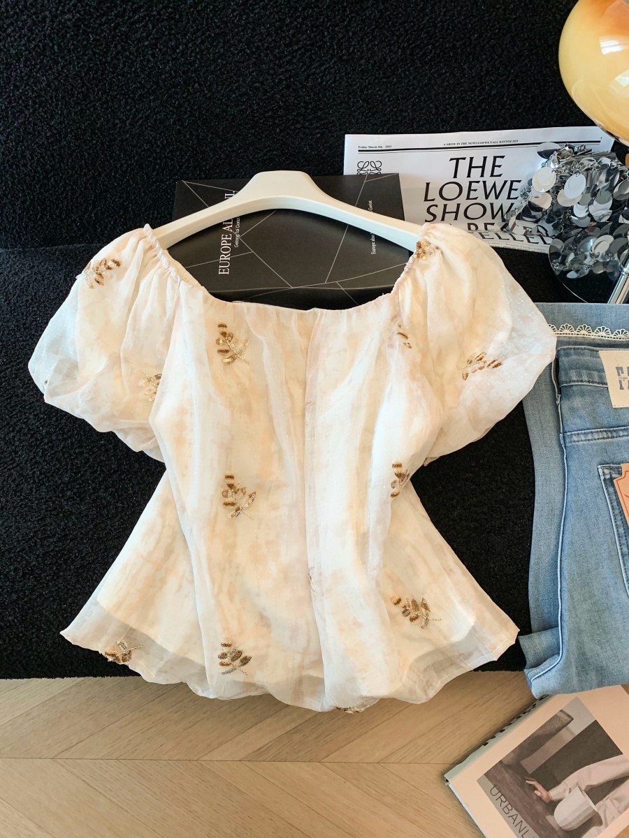Beige Heavy Embroidery Sequin  - Embroidery Unique Design のレビューと価格
