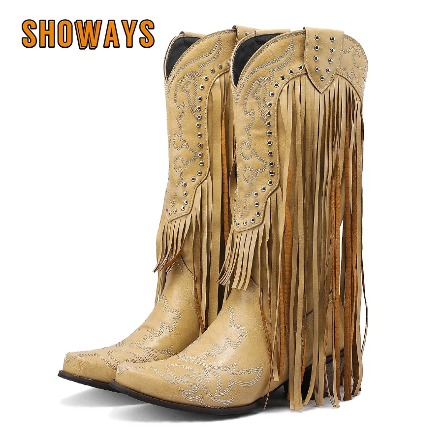 Fringe Rivet Western Women Mid - Embroidery Red のレビューと価格