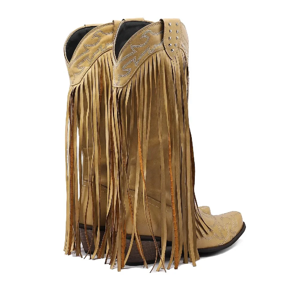 Fringe Rivet Western Women Mid - Embroidery Red のレビューと価格