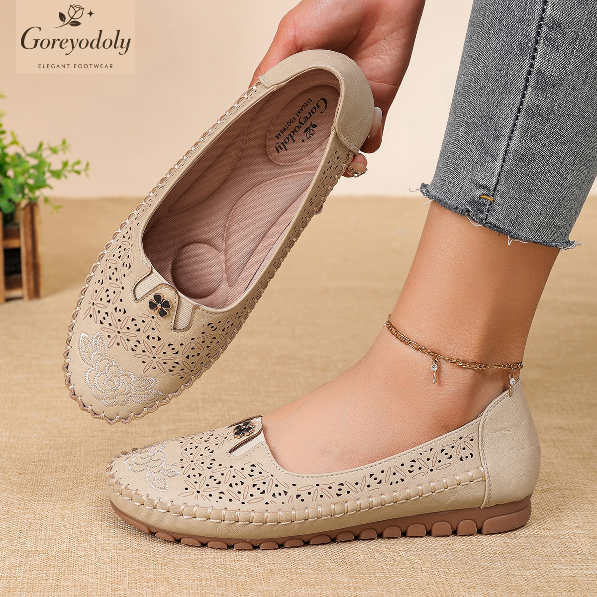 Goreyodoly women loafers flora - Embroidery Design のレビューと価格