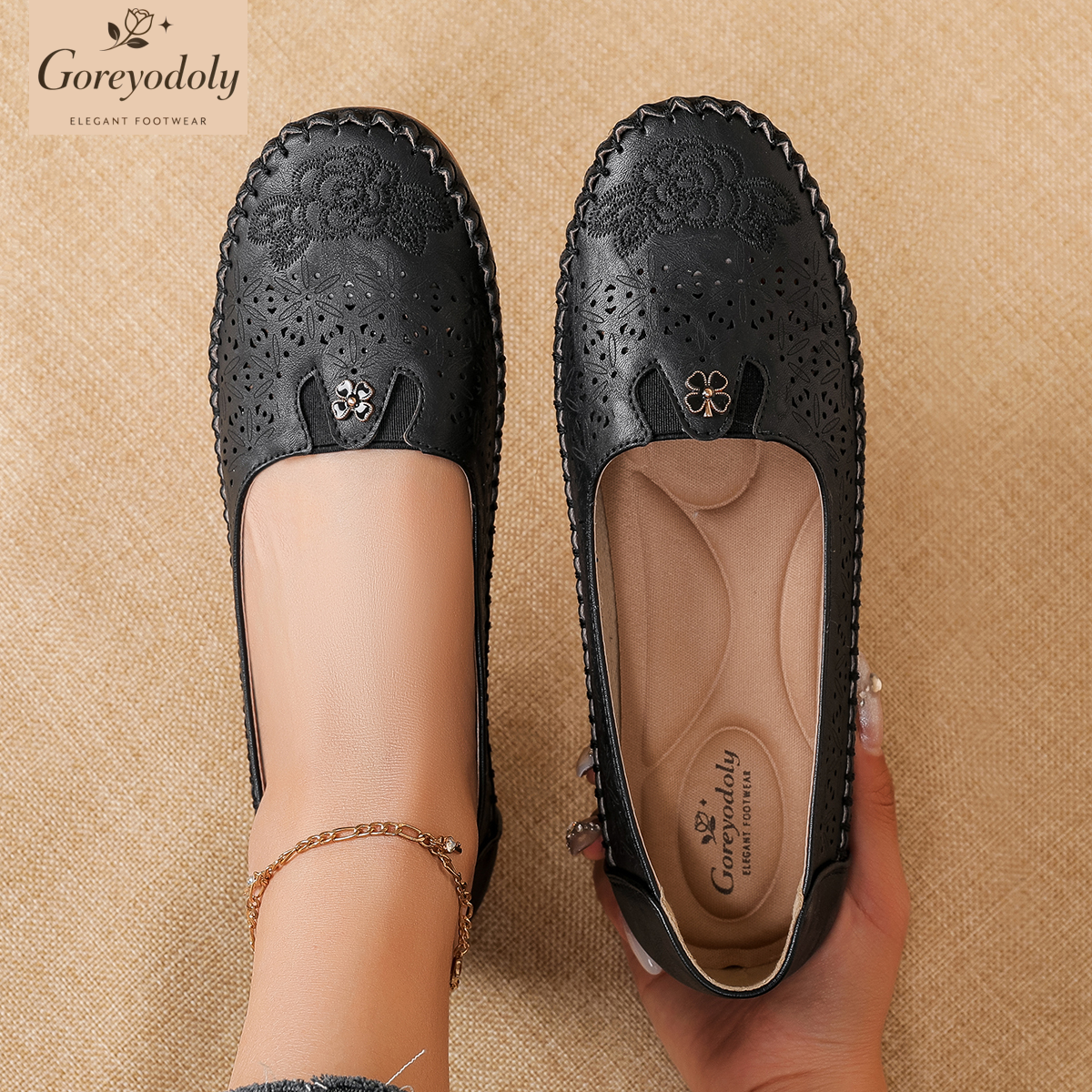 Goreyodoly women loafers flora - Embroidery Design のレビューと価格