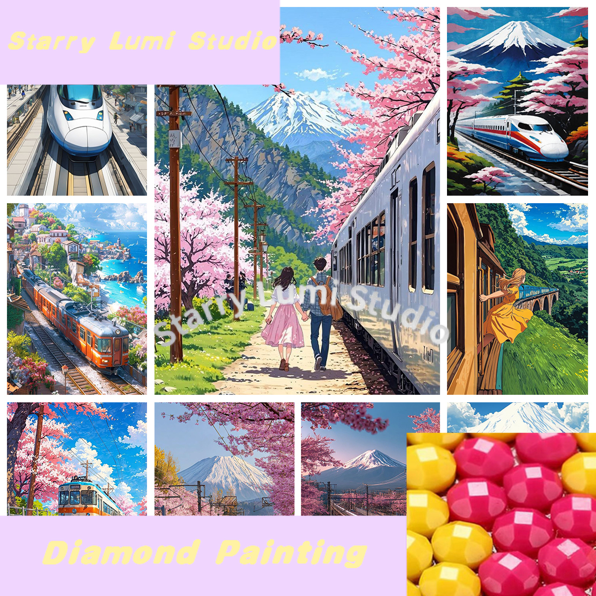 Japan Shinkansen 5D Diamond Pa - Embroidery Pattern のレビューと価格
