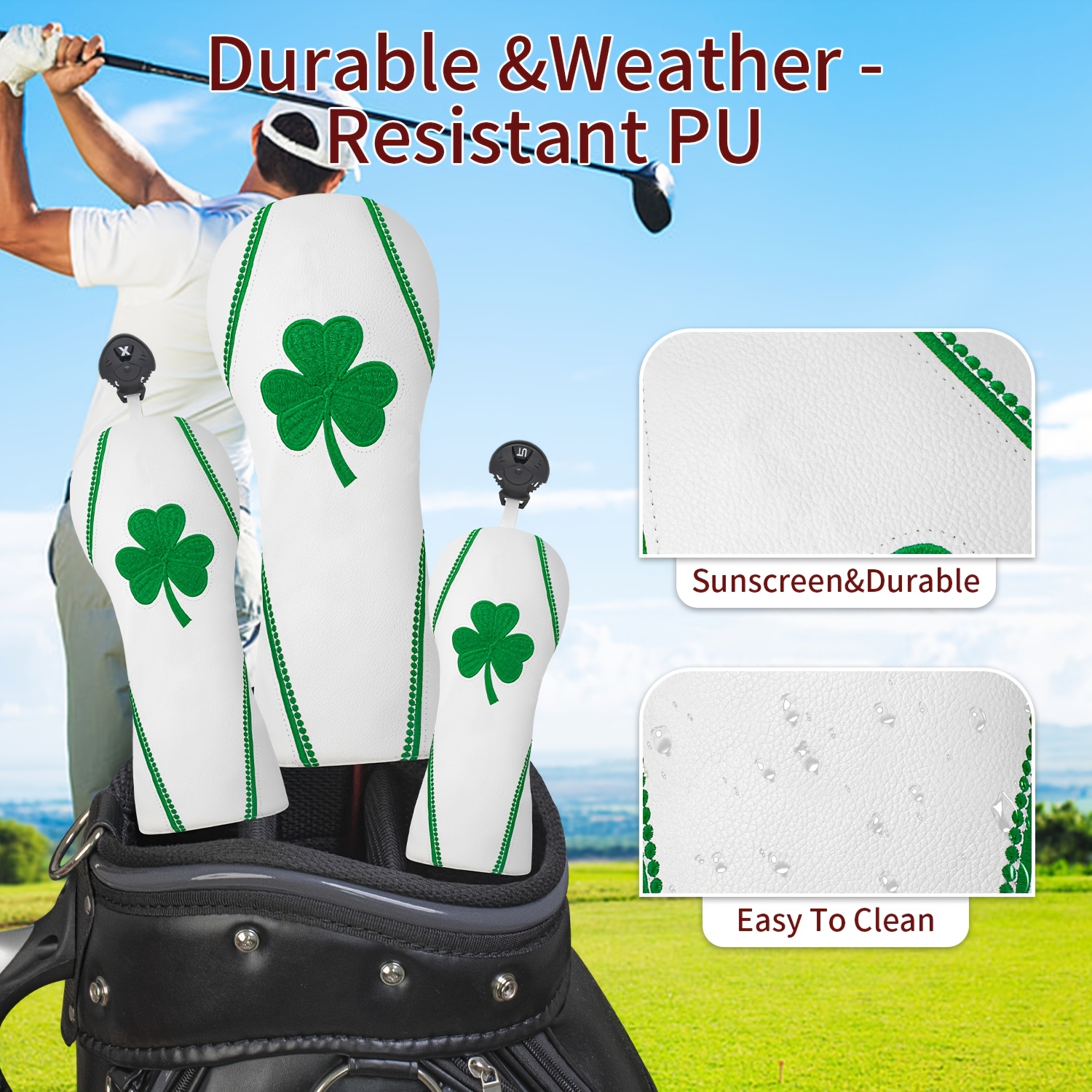 1pc/4pcs Golf Club Head Covers - Embroidery Design のレビューと価格