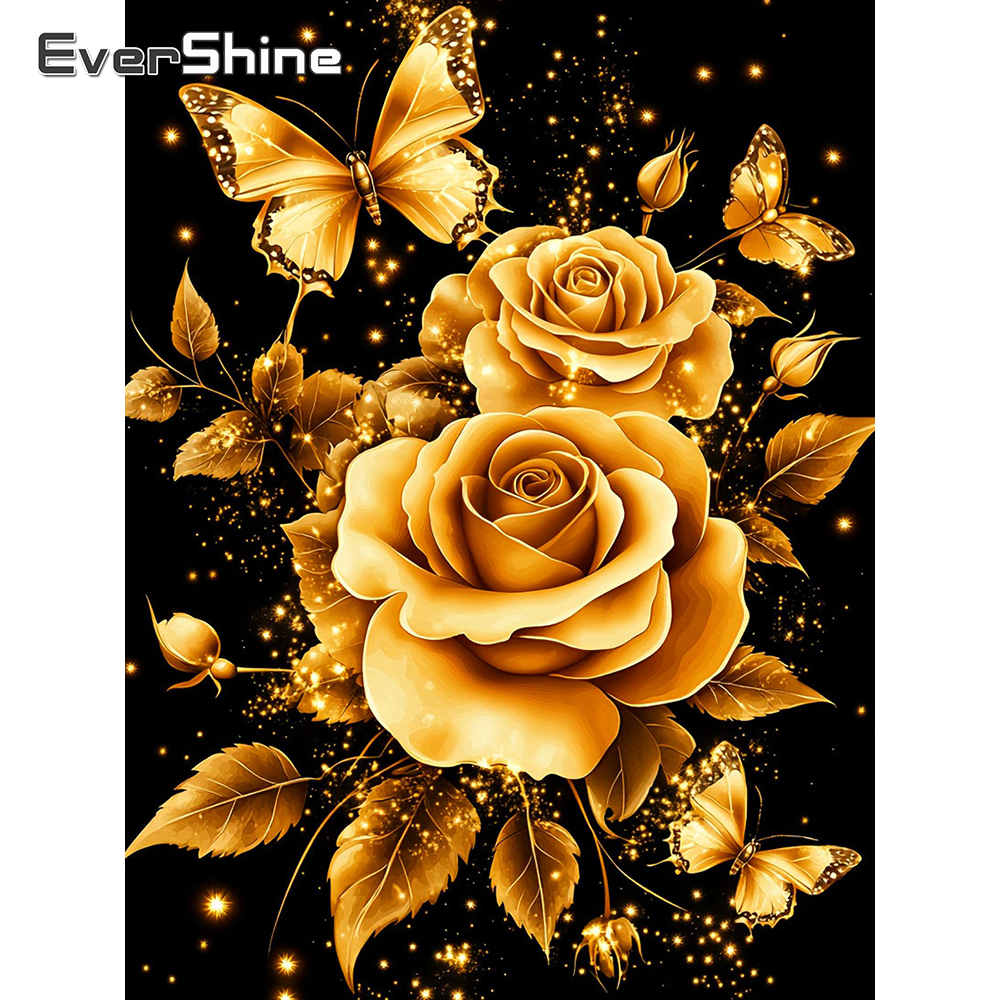 1PC frameless  Diamond Paintin - Embroidery Roses のレビューと価格