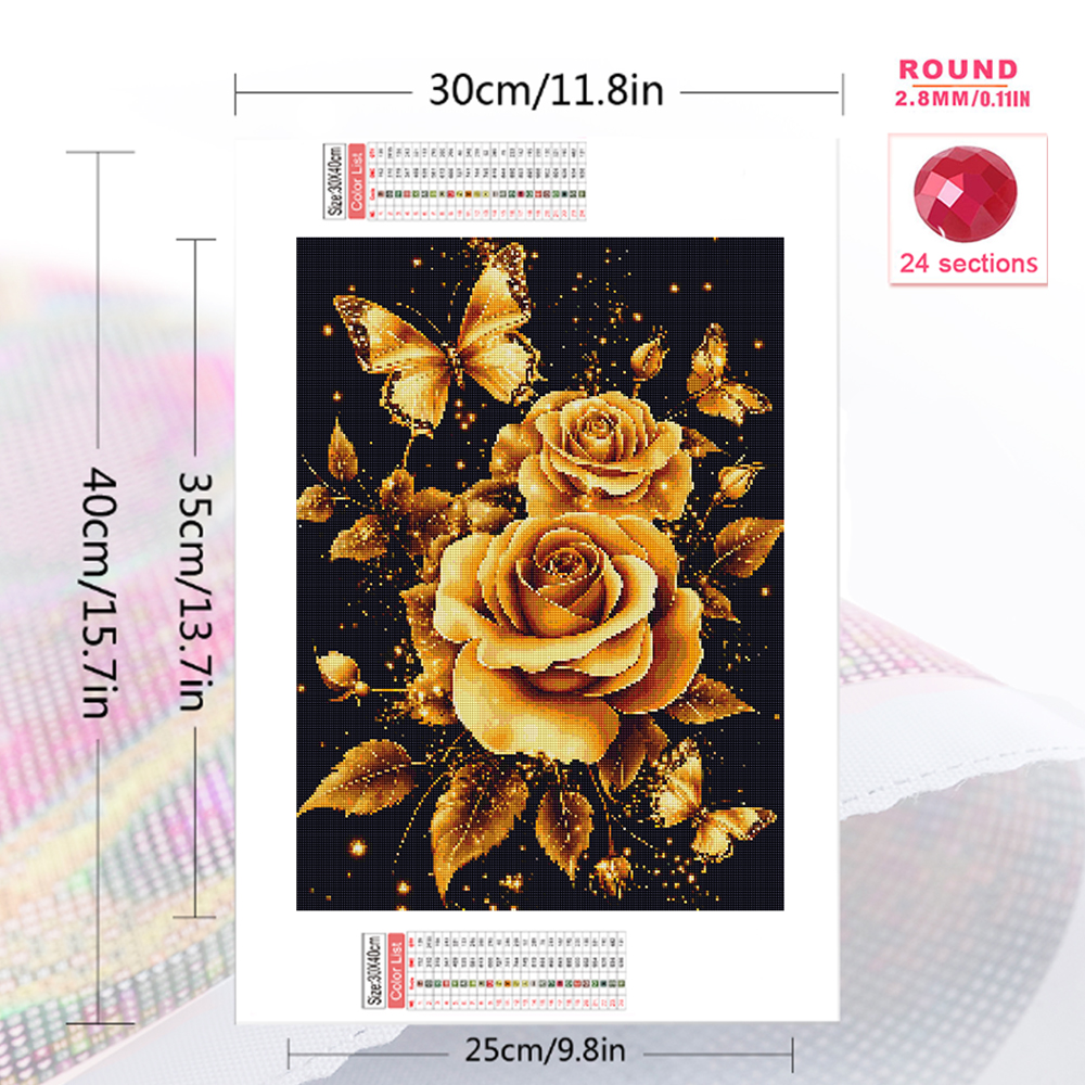 1PC frameless  Diamond Paintin - Embroidery Roses のレビューと価格