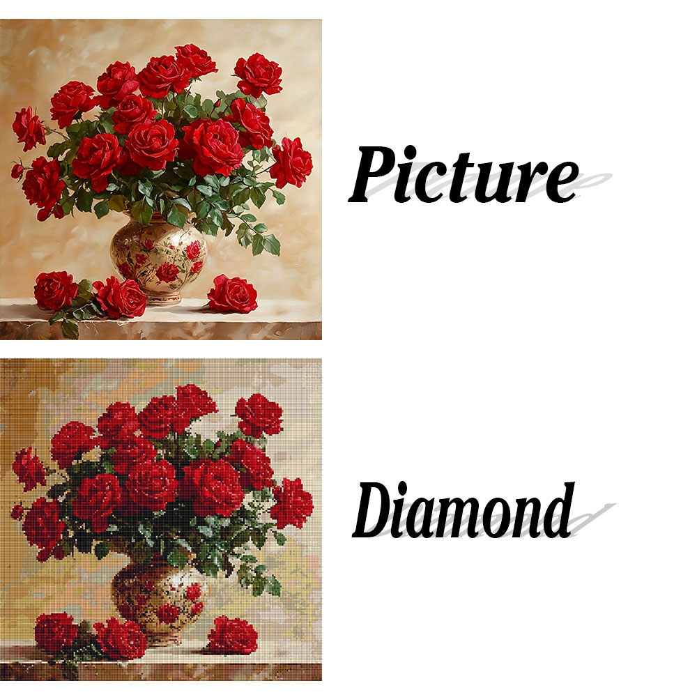 Rose Diamond Painting Full Squ - Embroidery Roses のレビューと価格