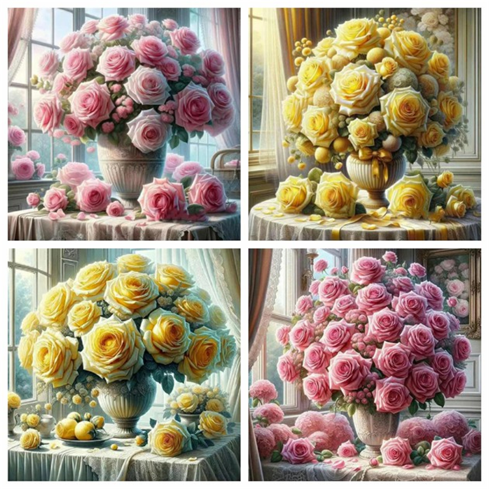 1PC frameless  5D Diy Diamond  - Embroidery Roses のレビューと価格