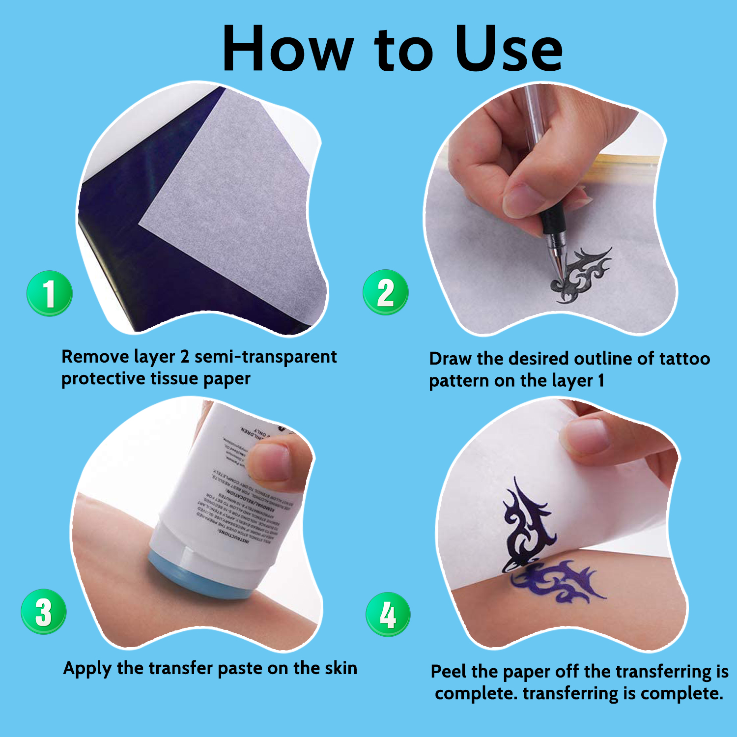 10/50/100Pcs Tattoo Transfer P - Transfer Paper Carbon のレビューと価格