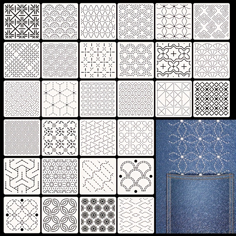 30Pcs Embroidery Templates DIY - Embroidery Diy のレビューと価格