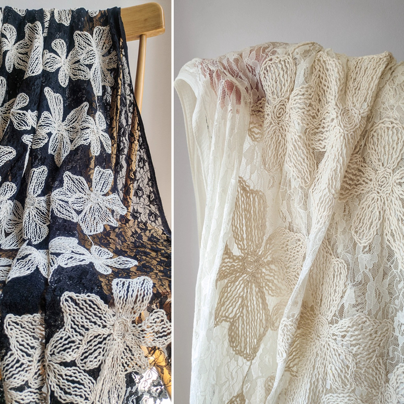 Cotton Thread Lace Jacquard Th - Embroidery Net Fabric のレビューと価格