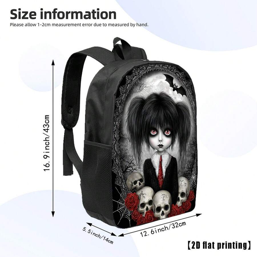 Gothic Skull And Rose Print Ba - Embroidery Roses のレビューと価格