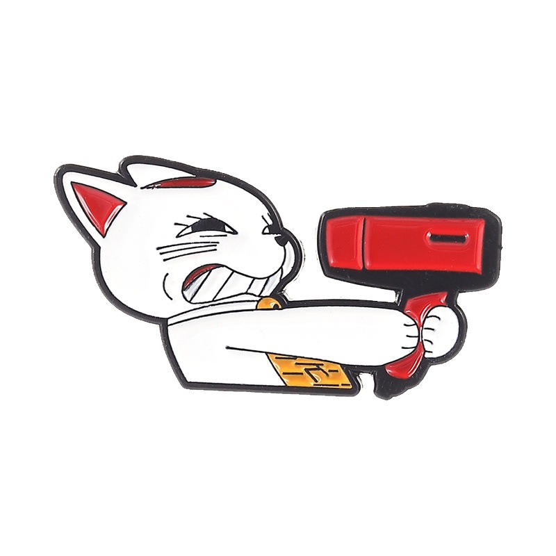 Anime Turbo Granny Cat Brooch  - Embroidery Red のレビューと価格