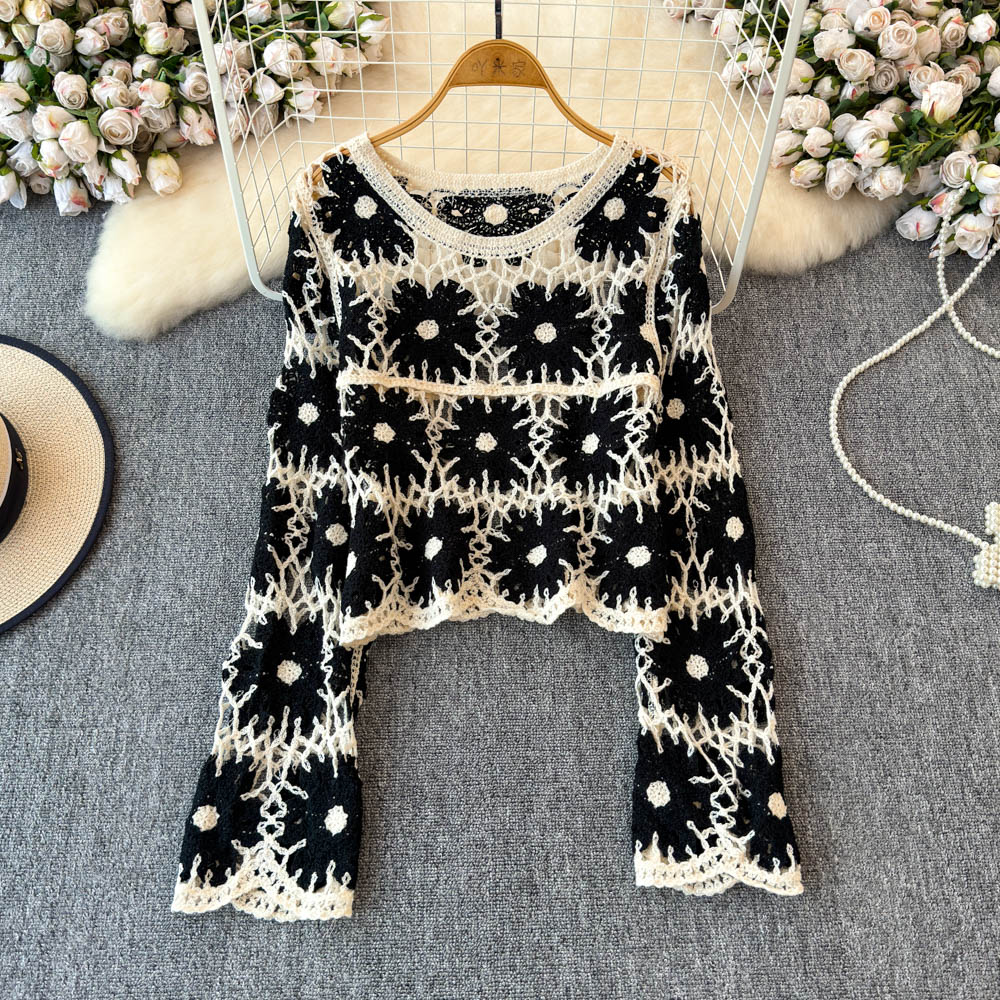 Floral Crochet Top for Women L - Embroidery Daisy のレビューと価格