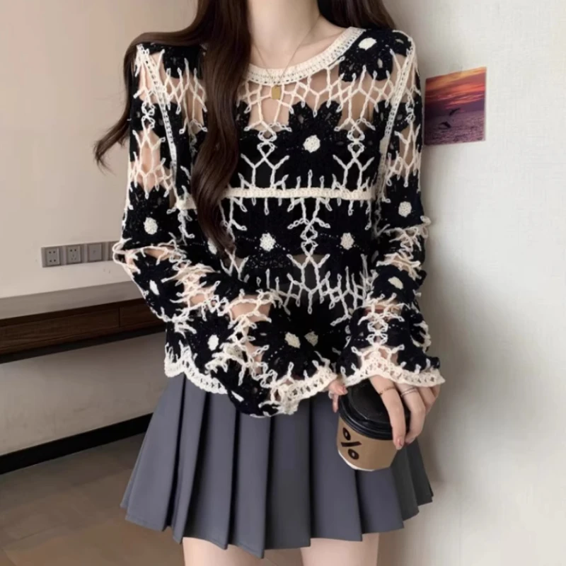 Floral Crochet Top for Women L - Embroidery Daisy のレビューと価格