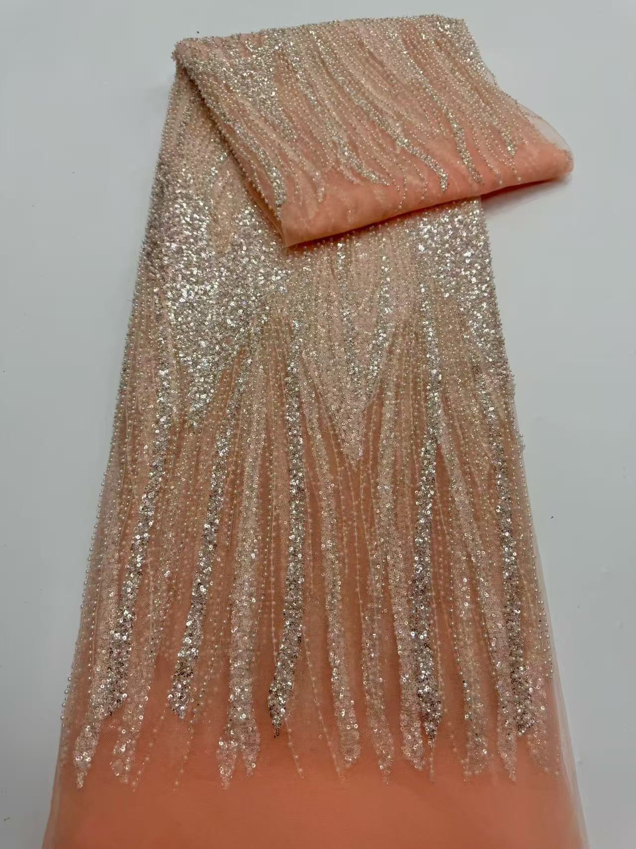 Luxury High Grade Shiny Sequin - Embroidery Net Fabric のレビューと価格
