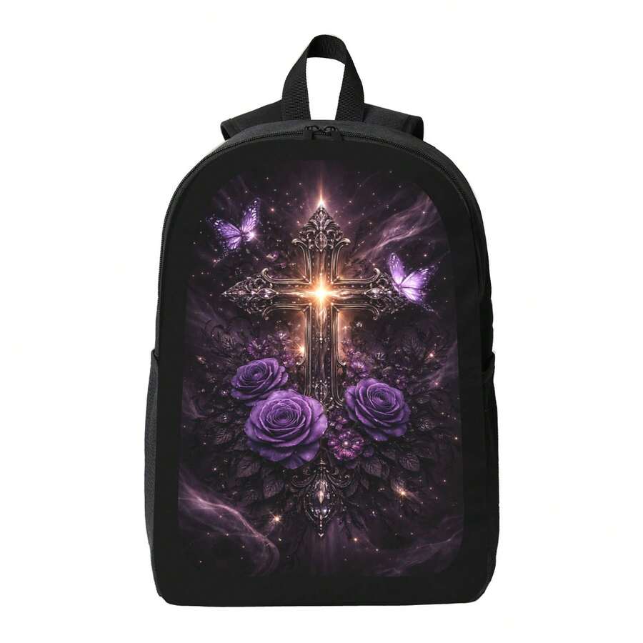 Dark Gothic Cross Backpack Wit - Embroidery Roses のレビューと価格