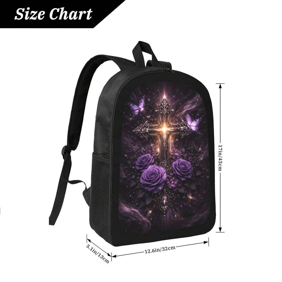 Dark Gothic Cross Backpack Wit - Embroidery Roses のレビューと価格