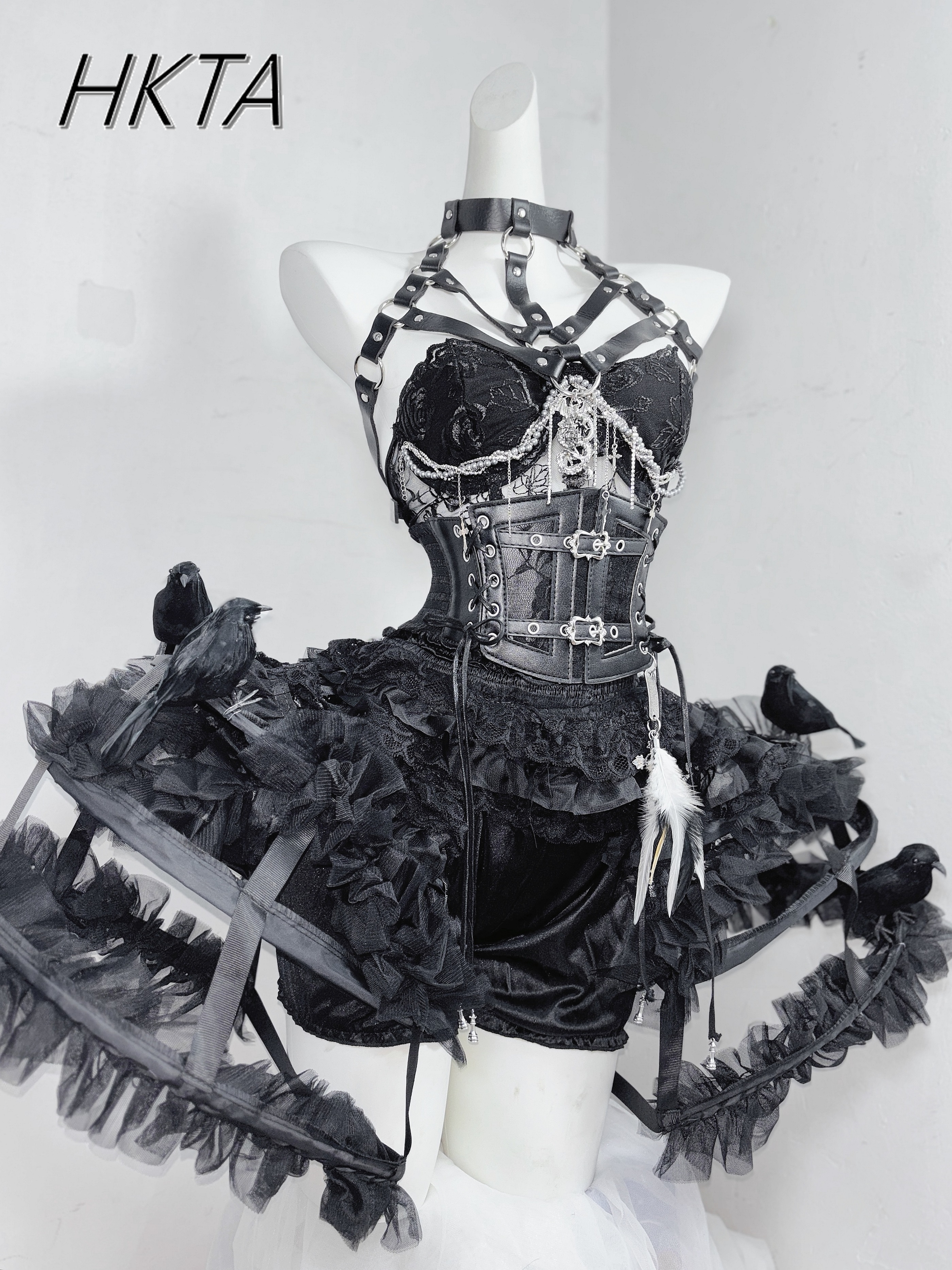 Dark Style Goth Metal Chain Wa - Embroidery Roses のレビューと価格