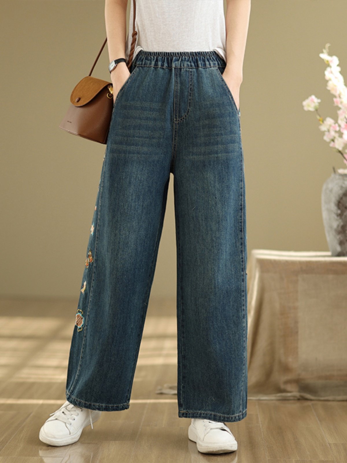 Flower Embroidery Women's Deni - Embroidery Unique Design のレビューと価格